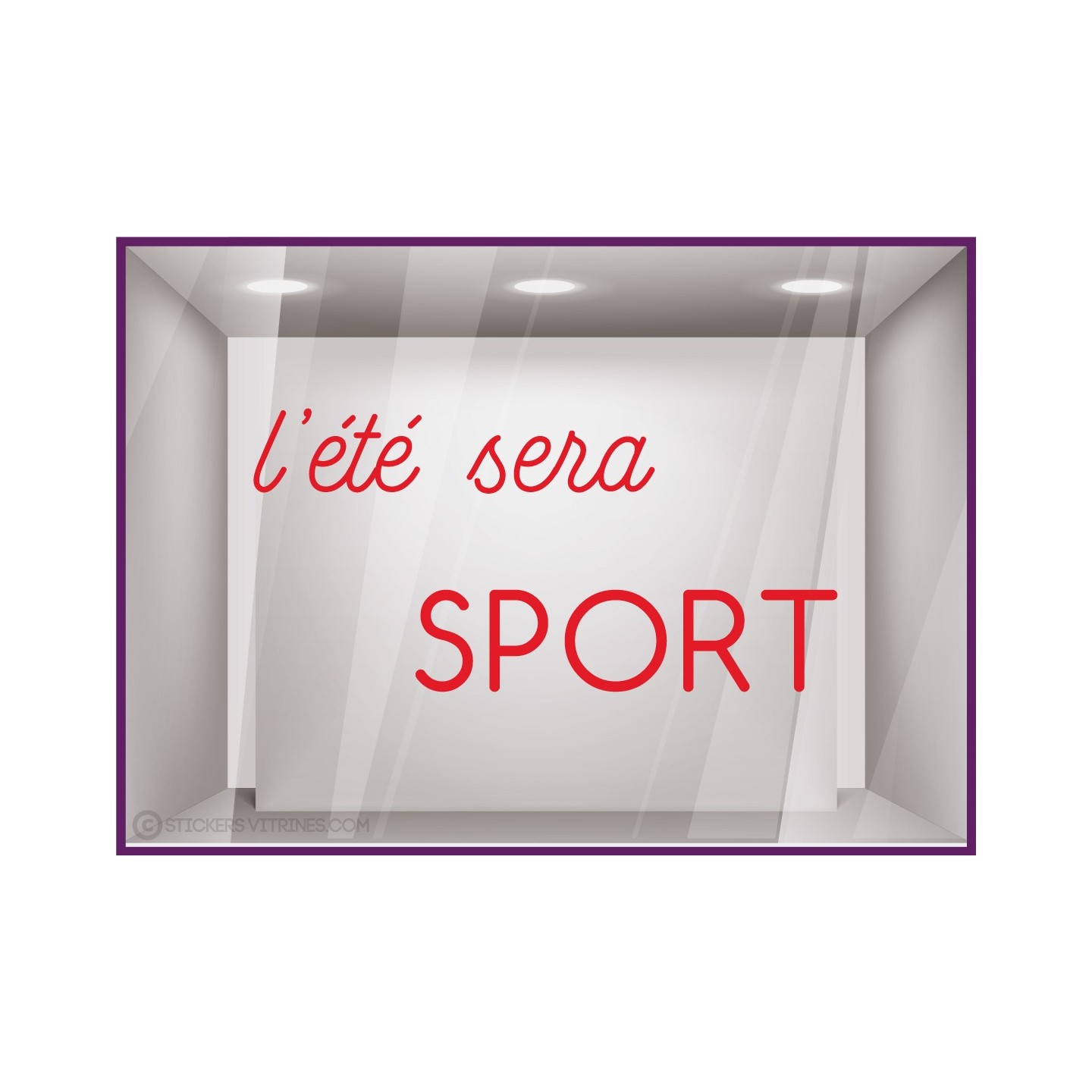 STICKER LETTRES ADHESIVES L'ETE SERA SPORT SIGNALETIQUE DECORATION VITRINE
