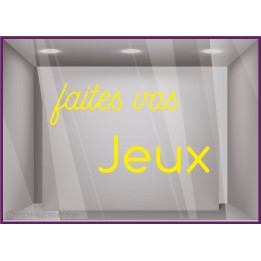 STICKER FAITES VOS JEUX SIGNALETIQUE MAGASIN SPORT OLYMPIQUES