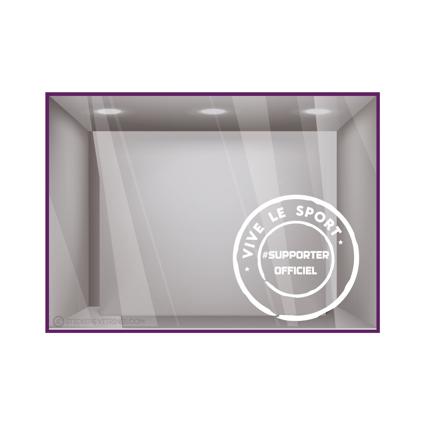 STICKER VIVE LE SPORT SUPPORTER OFFICIEL JEUX OLYMPIQUES COUPE DU MONDE MAGASIN VITRINE LETTRAGE