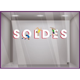 STICKER SOLDES ATHLETES VITROPHANIE MAGASIN FOURNISSEUR JEUX OLYMPIQUES CALICOT