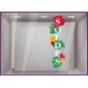 STICKER SOLDES VERTICAL FLEURS EXOTIQUE VITROPHANIE MAGASIN BOUTIQUE FOURNISSEUR FABRICANT IMPRIMEUR VITRINE