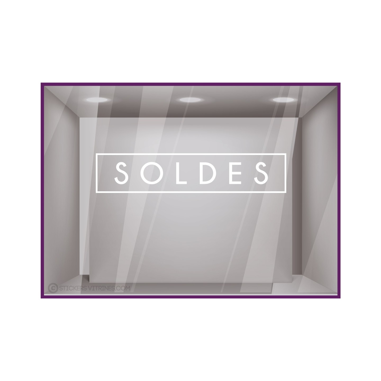 STICKER SOLDES DESIGN CADRE VITROPHANIE FOURNISSEUR MAGASIN