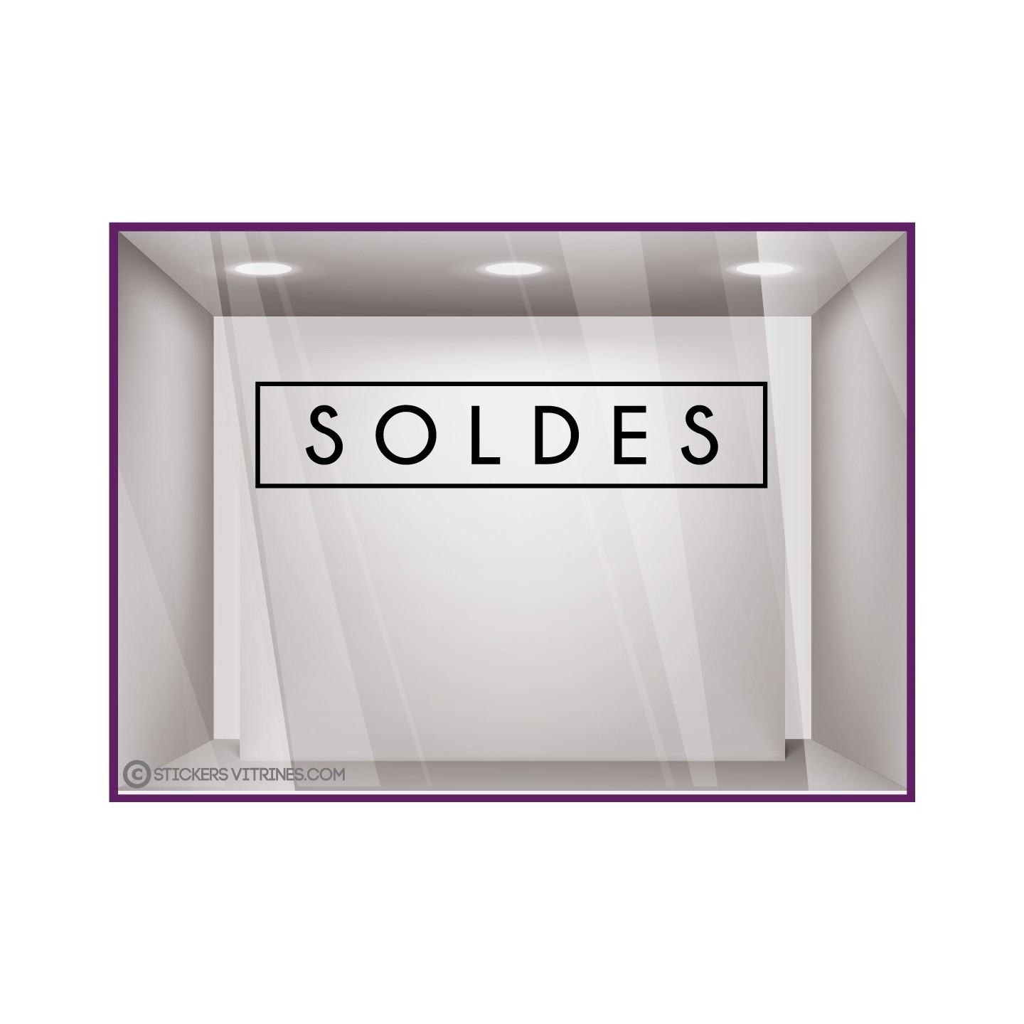 STICKER CADRE DESIGN CALICOT SOLDES VITROPHANIE LETTRAGE MAGASIN IMPRIMEUR