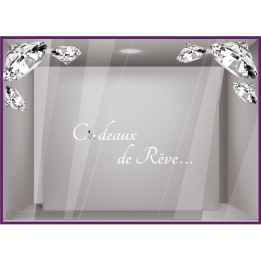 Kit de Stickers Cadeaux de Reve noel saint valentin lettrage adhesif vitrine mode bijouterie devanture calicot vitre