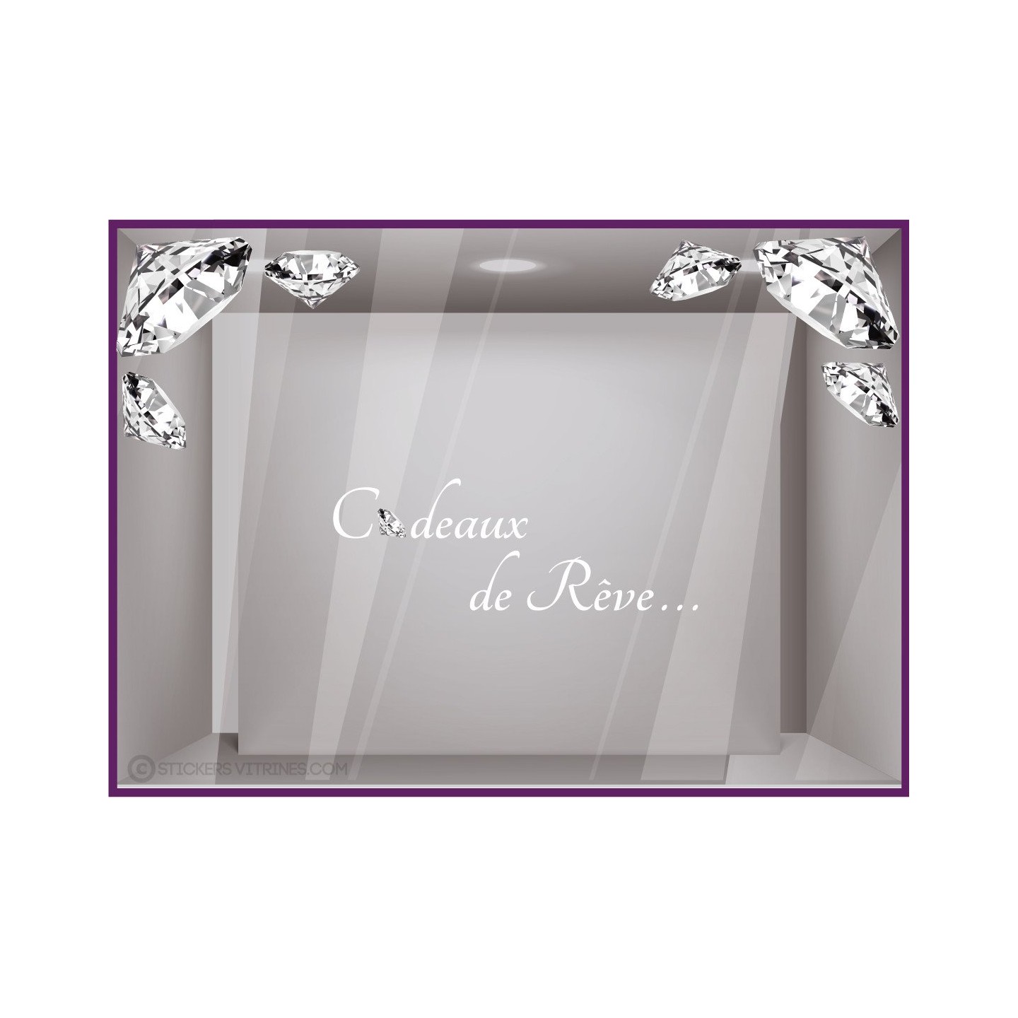 Kit de Stickers Cadeaux de Reve noel saint valentin lettrage adhesif vitrine mode bijouterie devanture calicot vitre