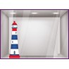 STICKER PHARE MER DECORATION MARIN BOUTIQUE VITRINE VITRE ETE VACANCES