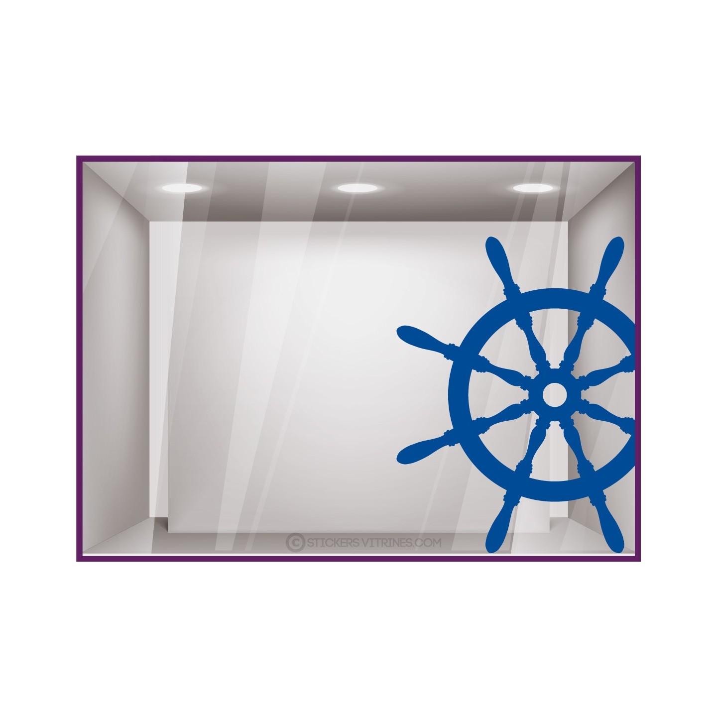 STICKER GOUVERNAIL VOILIER MER IDEE DECO MERCHANDISING BOUTIQUE