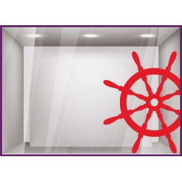 STICKER GOURVERNAIL VOILE MER VITROPHANIE MAGASIN FOURNISSEUR