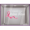 STICKER MOBILISES POUR OCTOBRE ROSE RUBAN VITRINE MAGASIN PHARMACIE CANCER DU SEIN