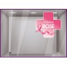 STICKER CROIX DE PHARMACIE OCTOBRE ROSE DEPISTAGE CANCER DU SEIN SANTE CABINET MEDICAL LABORATOIRE