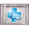 STICKER CROIX DE PHARMACIE MOVEMBER DEPISTAGE CANCER PROSTATE SANTE CABINET MEDICAL LABORATOIRE
