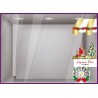 STICKER VITROPHANIE CHARIOT DE NOEL CADEAU SAPIN HOUX COURONNE VITRINE MAGASIN FABRICANT FOURNISSEUR
