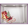 STICKER POUR VITRINE TRAINEAU DU PERE NOEL SAPIN CADEAUX CERF MAGASIN BOUTIQUE VITRE VITROPHANIE FOURNISSEUR FABRICANT