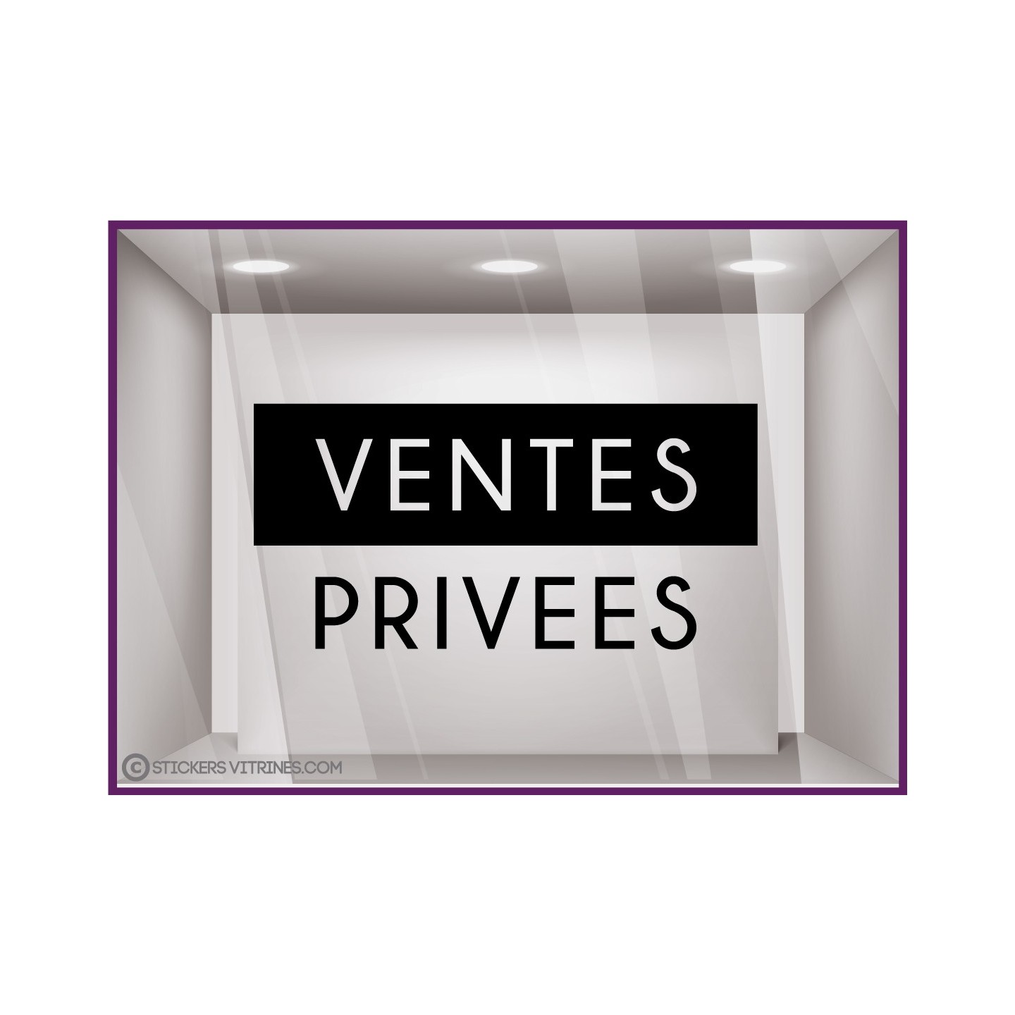 STICKER LETTRES AUTOCOLLANTES VITROPHANIE VENTES PRIVEES VITRINE BOUTIQUE