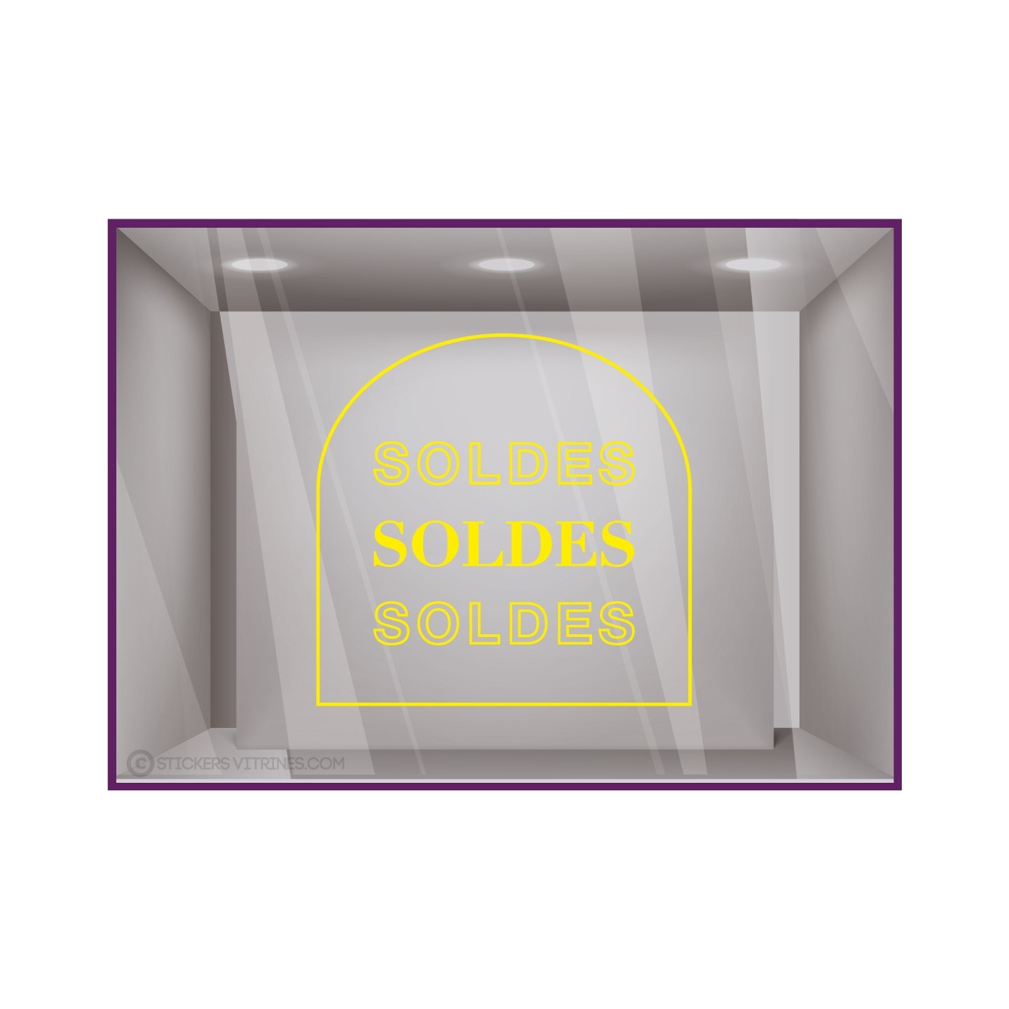STICKER SOLDES LETTRAGE AUTOCOLLANT VITROPHANIE VITRINE MAGASIN BOUTIQUE FOURNISSEUR