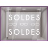 STICKER SOLDES SIGNALETIQUE MAGASIN OPTIQUE OPTICIEN FOURNISSEUR VITRINE LETTRAGE ADHESIF