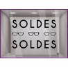 STICKER SOLDES LUNETTES OPTICIEN MAGASIN OPTIQUE LETTRES AUTOCOLLANTES VITRINES BOUTIQUE