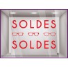 STICKER SOLDES LUNETTES OPTICIEN MAGASIN OPTIQUE VITROPHANIE LETTRAGE IMPRIMEUR PARIS VITRINE