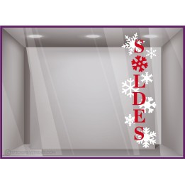 sticker soldes vertical flocons vitrophanie calicot fournisseur magasin boutique vitrines lettrage adhesif pas cher