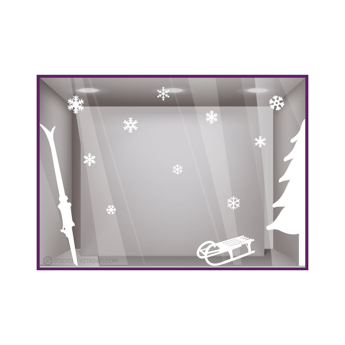 Vitrophanie pour magasin Stickers Sports d'Hiver