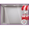STICKER CHARIOT ST SAINT VALENTIN COEUR COLOMBE VITRINE IDEE DECO MAGASIN BOUTIQUE VITROPHANIE FABRICANT FOURNISSEUR