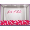 STICKER VITRINE ST VALENTIN  SAINT VITROPHANIE COEUR LETTARGE ADHESIF DECORATION MAGASIN BOUTIQUE