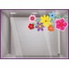 Sticker Branche de fleurs multicolores printemps : idée déco magasin