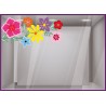 Sticker Branche de fleurs multicolores printemps : idée déco magasin