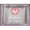 STICKER FETE DES MERES MAMAN JE T AIME ROSES FLEURISTE VITRINE DECORATION BONNE FETE MAGASIN BOUTIQUE