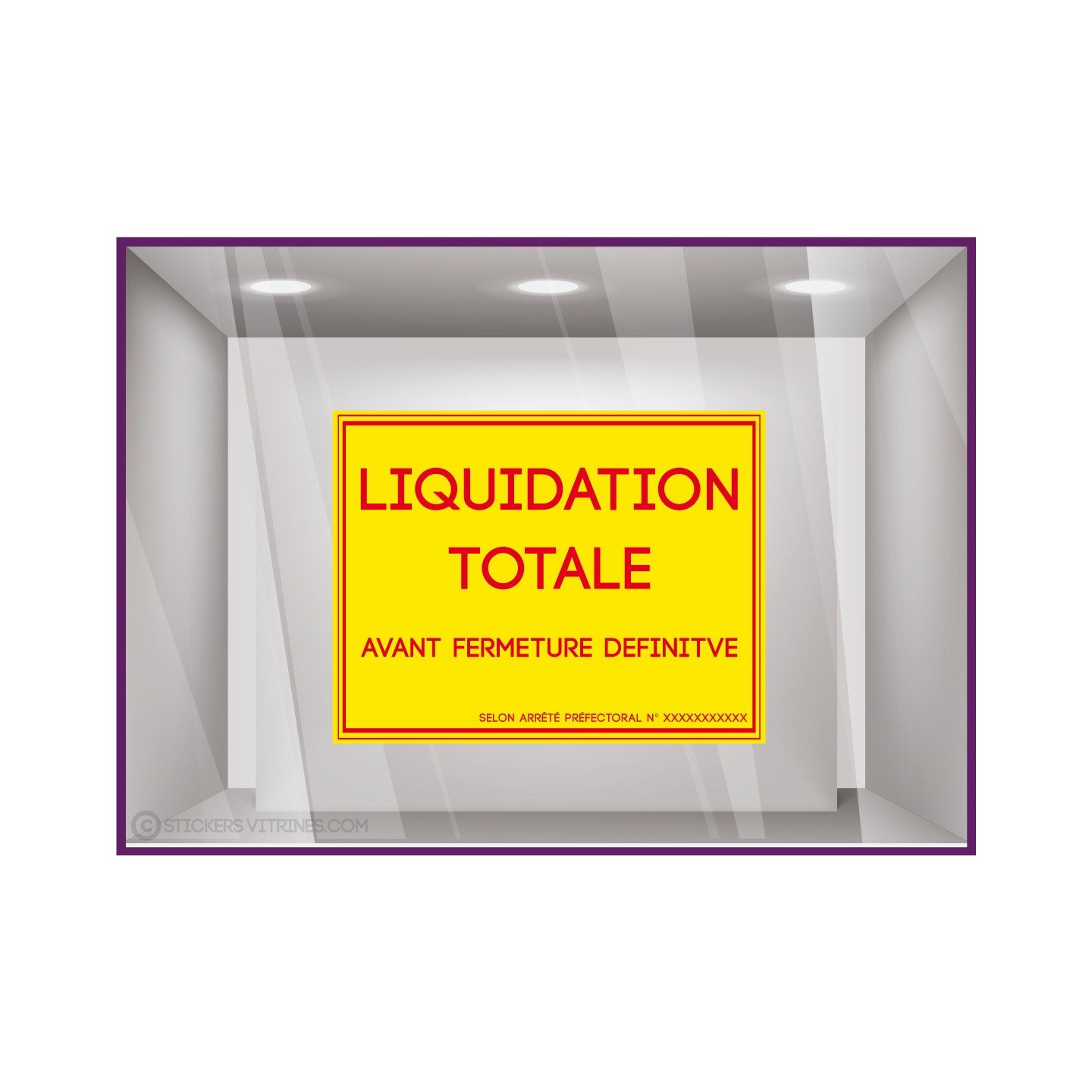 Sticker Liquidation totale avant fermeture définitive `a personnaliser