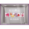 STICKER FETE DES MERES LA MEILLEURE MAMAN DU MONDE VITRINE MAGASIN VITROPHANIE DECORATION BOUTIQUE LETTRAGE ADHESIF PAS CHER