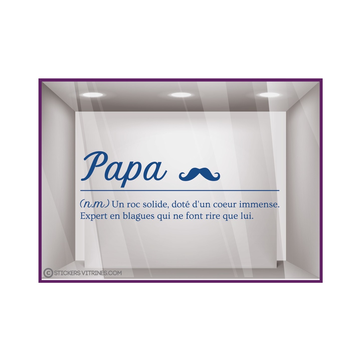 STICKER LETTRAGE ADHESIF FETE DES PERES BONNE FETE PAPA VITROPHANIE VITRINE MAGASIN BOUTIQUE DECO ORIGINAL DEFINITION