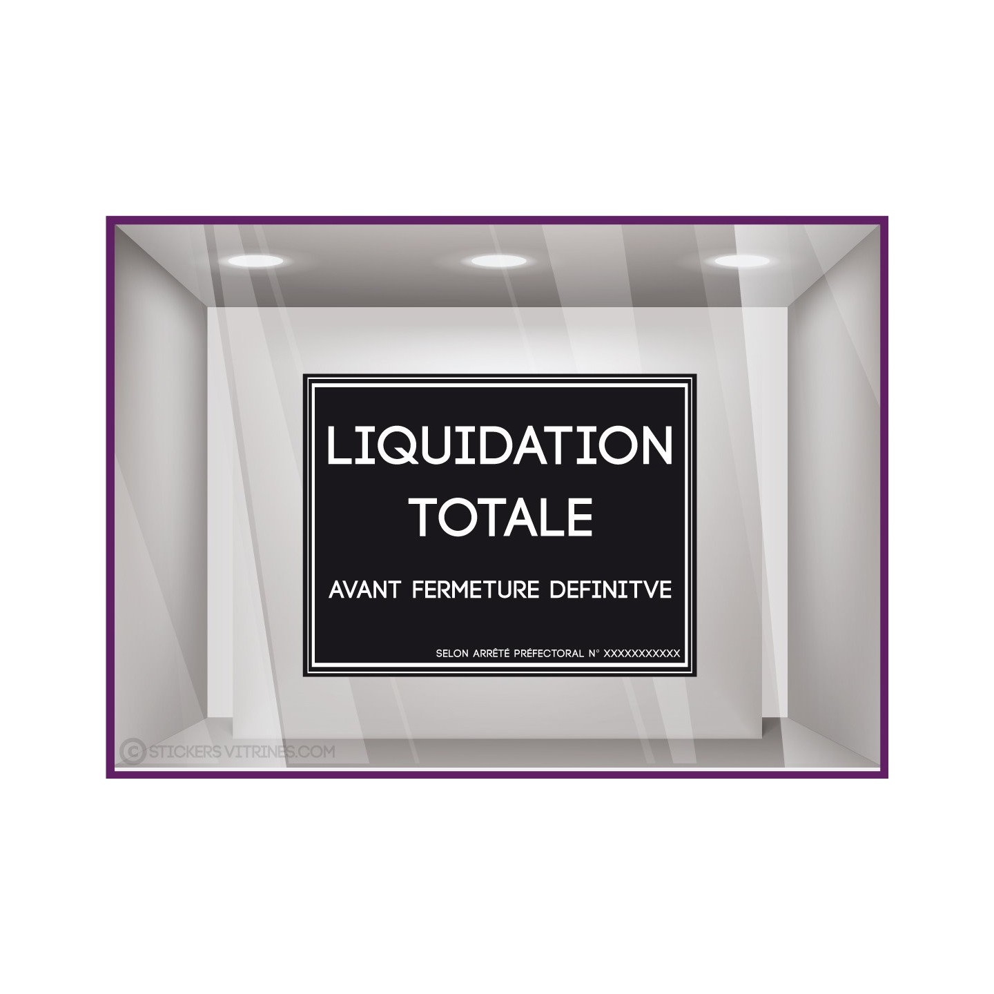 Sticker Liquidation totale avant fermeture définitive `a personnaliser