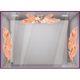 STICKER PAMPA VITROPHANIE DECORATION MERCHANDISING FLEUR  VITRINE MAGASIN AUTOCOLLANT GEANT IMPRIMEUR FABRICANT PRINTEMPS ETE