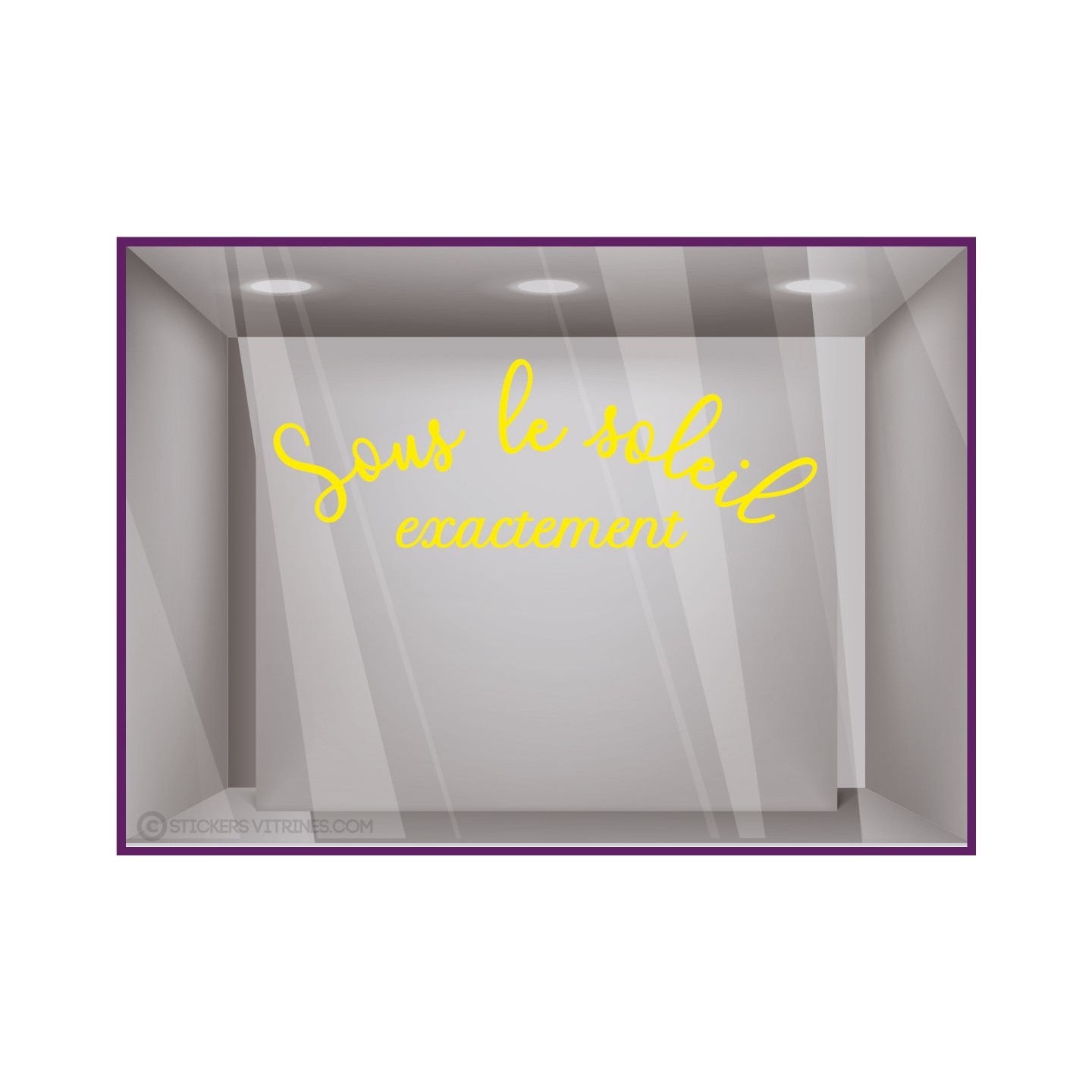 STICKER LETTRAGE SOUS LE SOLEIL EXACTEMENT ETE VACANCES VITRINE MAGASIN