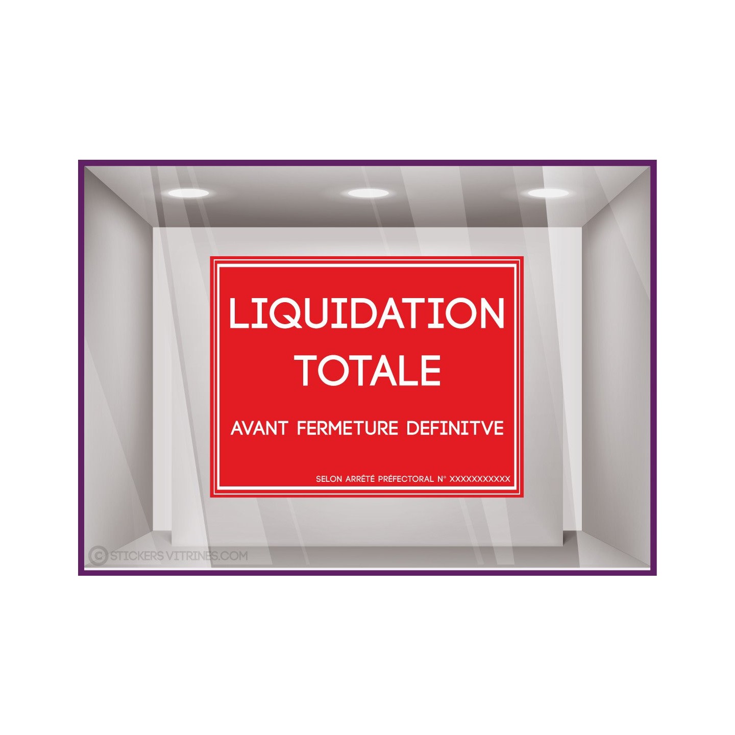 Sticker Liquidation totale avant fermeture définitive `a personnaliser