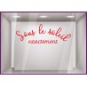 STICKER LETTRAGE ADHESIF SOUS LE SOLEIL EXACTEMENT ORIGINAL ETE DECORATION VITRINE COMMERCE BOUTIQUE MAGASIN VACANCES