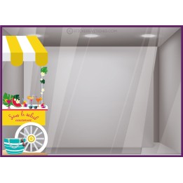 Sticker géant Chariot été : une idée décoration de vitrine de magasin