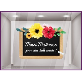 Sticker Ardoise Fête des Maîtresses : décoration de vitrine de magasin