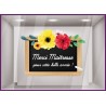 Sticker Ardoise Fête des Maîtresses : décoration de vitrine de magasin