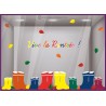 STICKERS RENTREE DES CLASSES BOTTES VITRINE MAGASIN DECORATION VITROPHANIE LIBRAIRIE