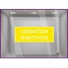 Sticker Cessation d'activité vitrophanie lettrage adhésif bandeau boutique liquidation commerce 