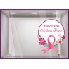 STICKER BADGE JE SOUTIENS OCTOBRE ROSE VITROPHANIE BOUTIQUE MAGASIN AUTOCOLLANT DECORATION RUBAN COEUR VITRINE