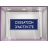 Sticker Cessation d'activité vitrophanie lettrage adhésif bandeau boutique liquidation commerce 