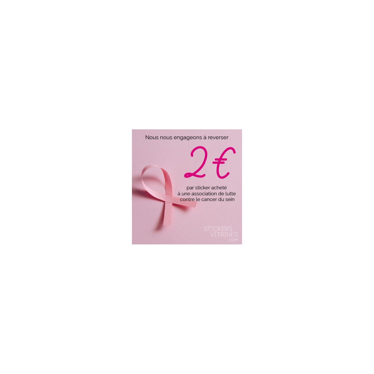 Vitrophanie Lettrage autocollant octobre rose cancer sein devanture boutique femme lingerie mode bijouterie