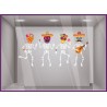 STICKERS HALLOWEEN SQUELETTE DIA DE LOS MUERTOS MEXIQUE VITROPHANIE MAGASIN VITRINE BOUTIQUE FABRICANT