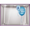 STICKER MOVEMBER BALLON MOUSTACHE VITROPHANIE RUBAN BLEU MAGASIN BOUTIQUE PHARMACIE