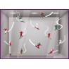 STICKER SKI SKIEUR SURFEUR MONTAGNE NEIGE VITROPHANIE NOEL DECORATION MAGASIN HIVER BOUTIQUE