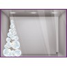 STICKER SAPIN BOULES DE NOEL AUTOCOLLANT GEANT NEIGE MAGASIN VITRINE DECORATION BOUTIQUE