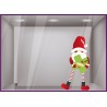 STICKER LUTIN PERE NOEL CROIX DE PHARMACIE CABINET MEDICAL SANTE DECORATION VITRINE MAGASIN BOUTIQUE LABORATOIRE VITROPHANIE